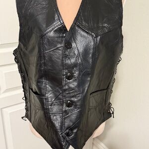 Mens Motorcycle Genuine HOG lined Leather Vest by Rocky Ranch Hides. Sz Med